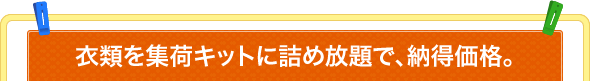 衣類を30点詰め放題で、11,929円(税込)。