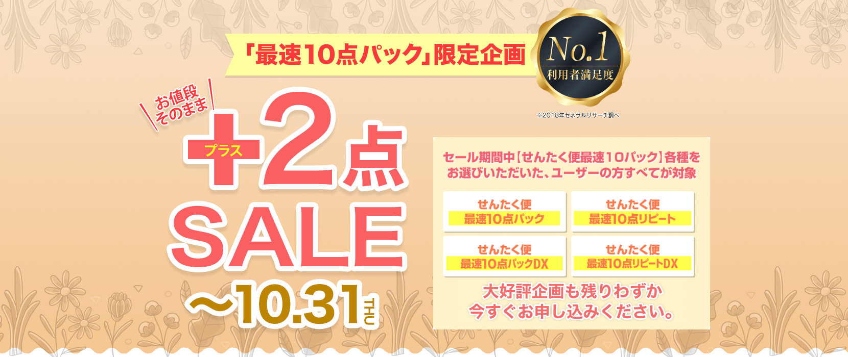 クリーニング パック＋２点セール｜〜11月30日まで